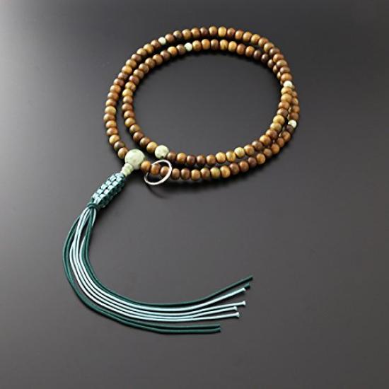 Kyoto Butsudan Hayashi Buddhist Prayer Beads, Soto Zen, 2 Shaku (1.2m), Green Sandalwood, Dokusan Beads (Men's), Formal, Authentic Style [Prayer
