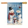 1pc, Welcome Winter Snowman Garden Flag, Blue Snowflake Christmas Big Garden Flag Double-sided Flag, Yard Decoration, Home Decoration, Outdoor Decora