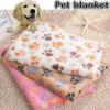 2 Color Cute Floral Pet Sleep Warm Paw Print Dog Cat Puppy Fleece Soft Dog Blanket Pet Dog Beds Mat 2025