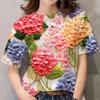 Женская футболка с 3D-принтом цветов, женская футболка, повседневная футболка с коротким рукавом, большая футболка