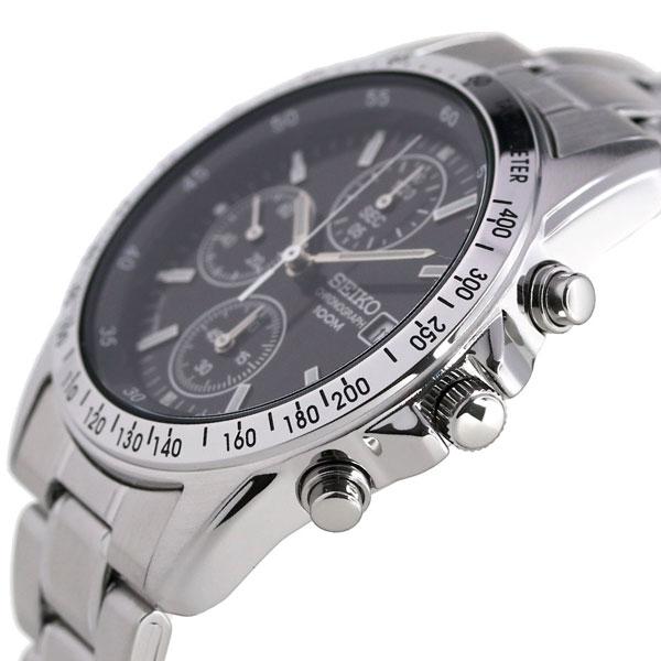 Seiko Мужские часы с хронографом SND367PC, Классический черный циферблат, Кварцевые, точность 1/20 секунды, Браслет из нержавеющей стали, Водонепроницаемость 50 м, Оригинальные JDM