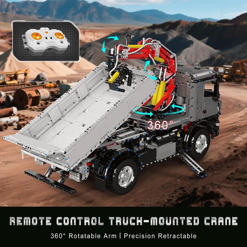Mould King 19016 Truck Crane Building Set, APPRemote Engineering Truck Building Kit, City Mobile Crane Model Set, Ideal for Kids and Adult Collectors