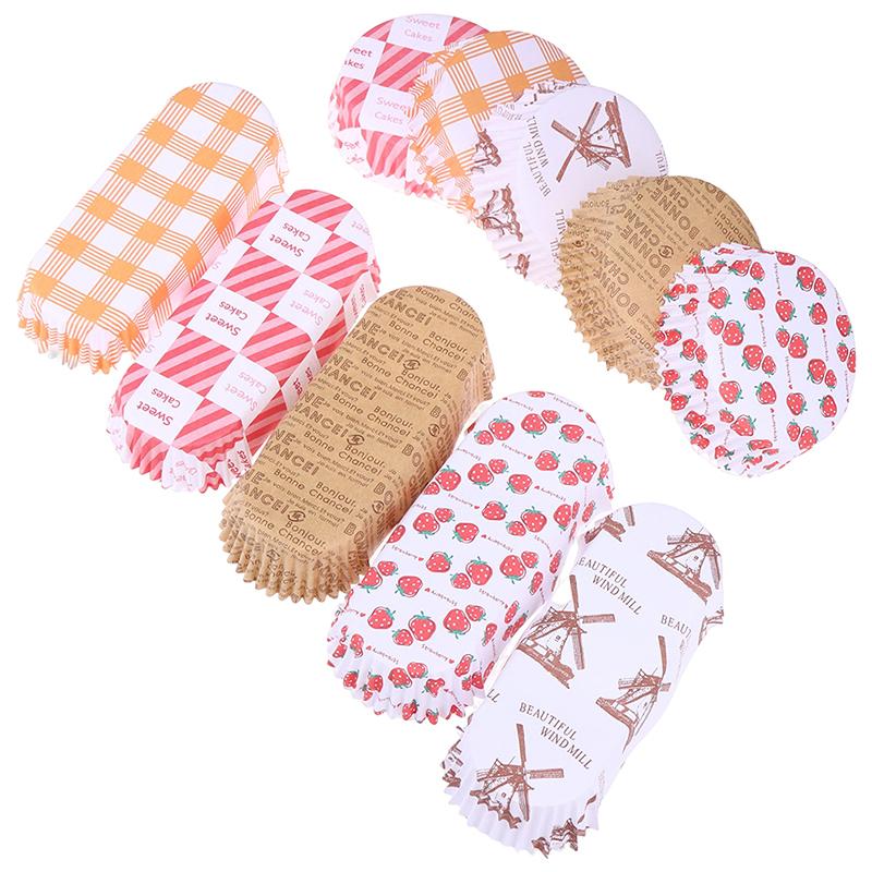 100 шт. бумажные противни для хлеба, формочки для выпечки, маслостойкие, термостойкие инструменты для торта