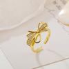 Cute Open Ring Fashion Zircon Ring Women'S Simple Adjustable Open Ring