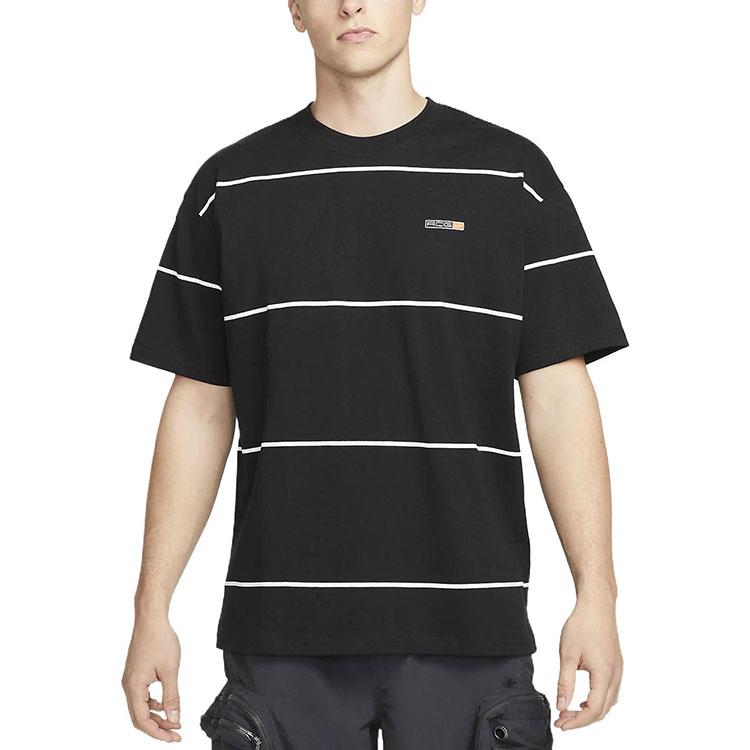 Nike SS22 ACG Полосатая футболка с круглым вырезом и коротким рукавом Мужские Топы Черный DQ4957-010