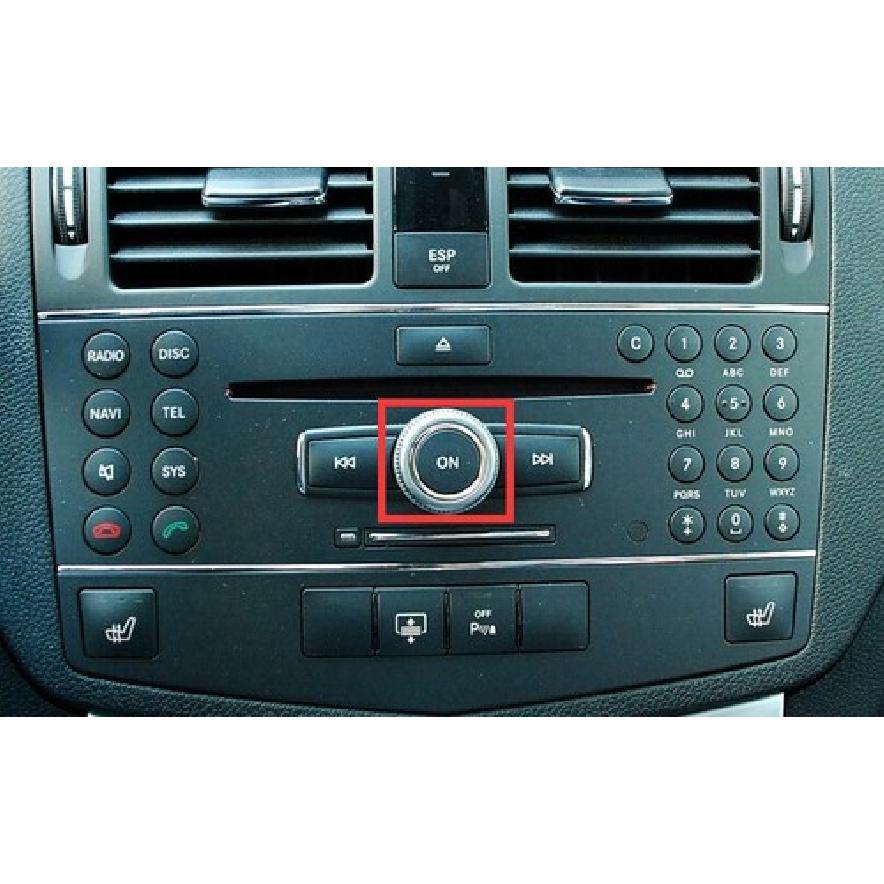 Silver Aluminum CD Switch Button Knob Cover Trim Fit For Benz C-Class 2007-2014
