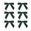 6pcs Red Green Brown Christmas Bows Velvet Twist Tie Ribbon Bows  for Wreaths Garland