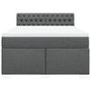 Maison Exclusive - Sommier à lattes de lit avec matelas Gris foncé 140x200cm Tissu