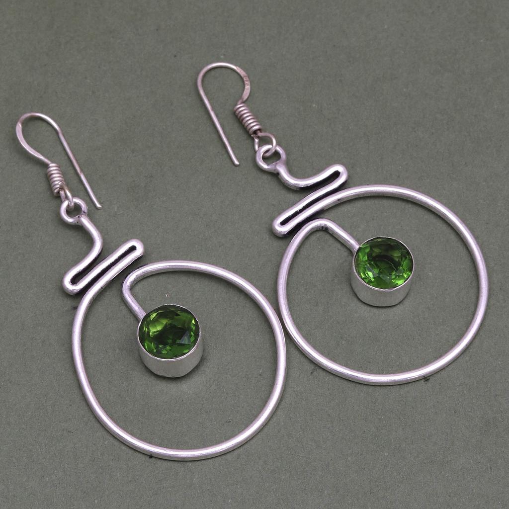 Peridot Gemstone Pendant Jewelry Set Quartz Necklace 18-20''