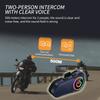 RGB Motorcycle Helmet Intercom 500m Talking for 2 Riders Music Sharing IPX6 Waterproof Bluetooth Helmet Headset 1000mah Battery