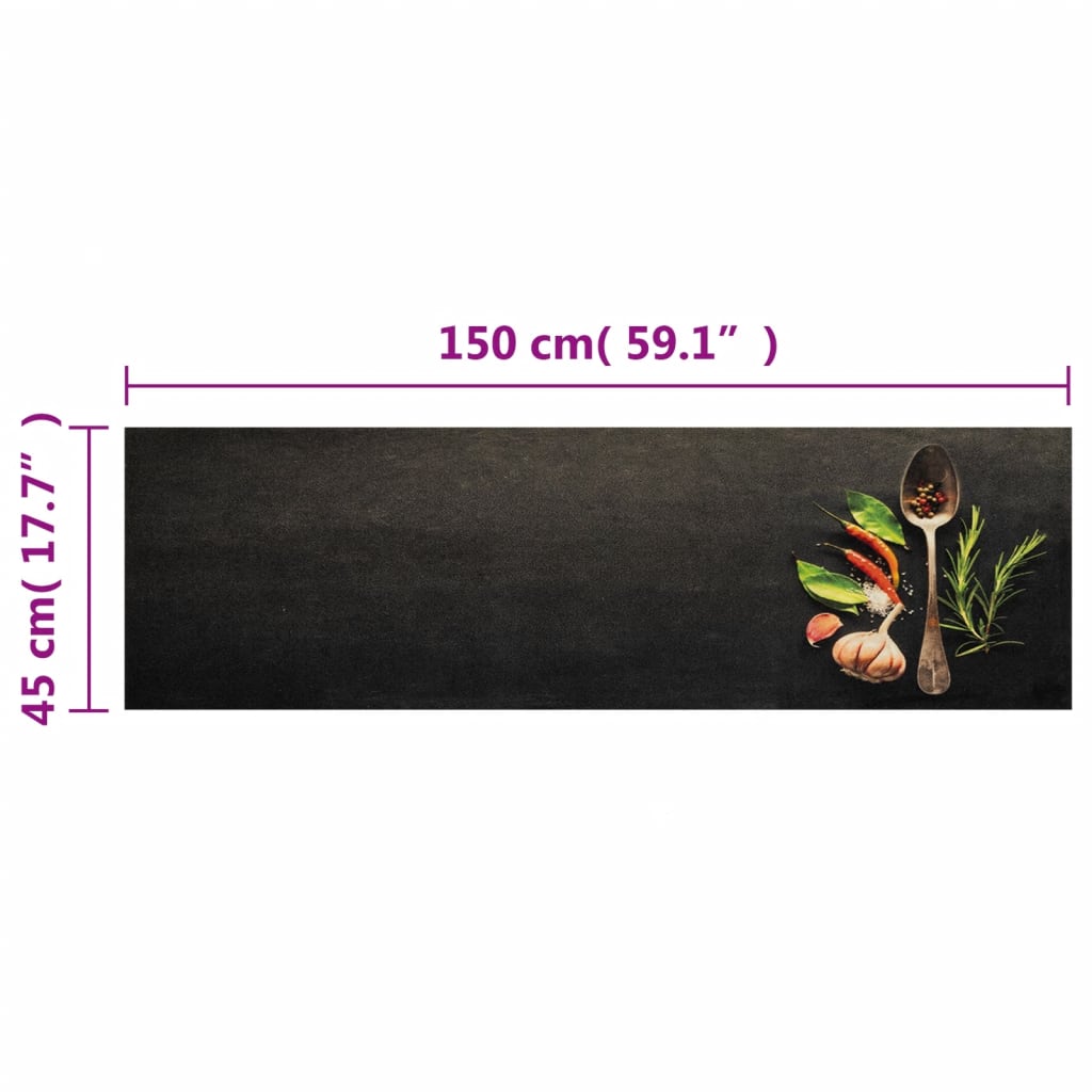 Kitchen Rug Washable Spice Pattern 45 x 150 cm Velvet
