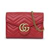 Gucci Мини-сумка через плечо GG Marmont из красной кожи с стеганым узором «шеврон» для женщин, для повседневного использования