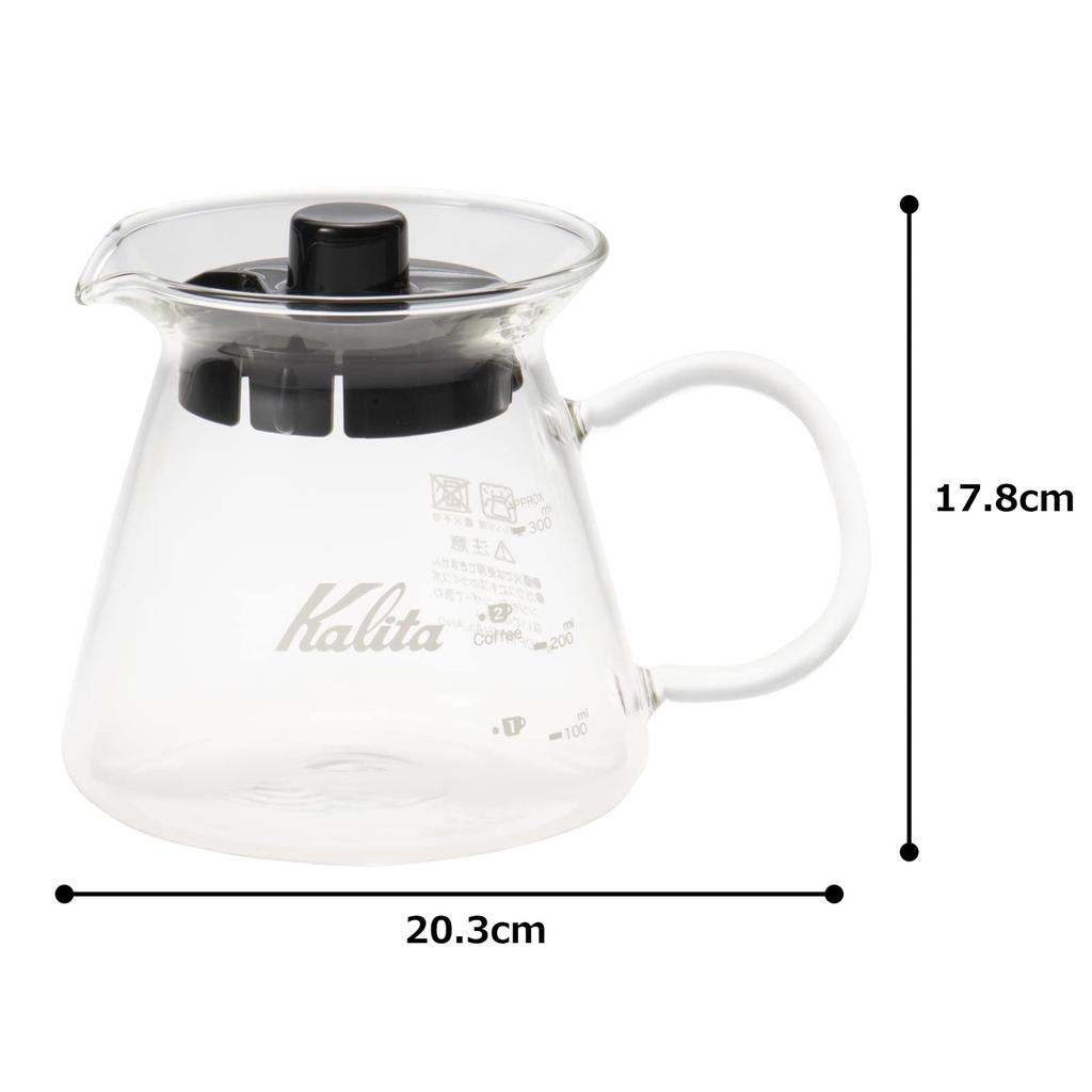 Kalita Кофейный сервиз, термостойкое стекло, 300 мл, на 1-2 персоны, G #31253, подходит для микроволновой печи, с функцией памяти