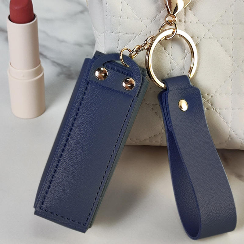 1 шт. Портативный кожаный органайзер для губной помады, брелок для ключей для женщин, дорожный футляр для хранения косметики