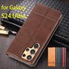 Роскошный магнитный адсорбционный кожаный чехол для Samsung Galaxy S24 Ultra 6.8" Flip Cover Защитный чехол Capa Fundas Coque