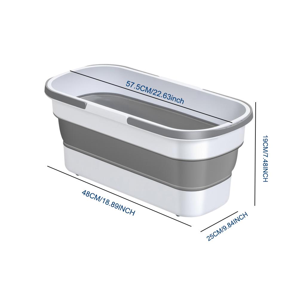 Прямоугольное ведро для швабры с ручкой, пластиковая раковина для мытья, портативная, большая емкость, складная, противоскользящая, для кемпинга, путешествий, пикника