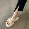 High-value Cool Slippers Women's Summer Wear 2025 New Muffin Thick Bottom Increase Internet Celebrity Explosion Beach One-word Drag