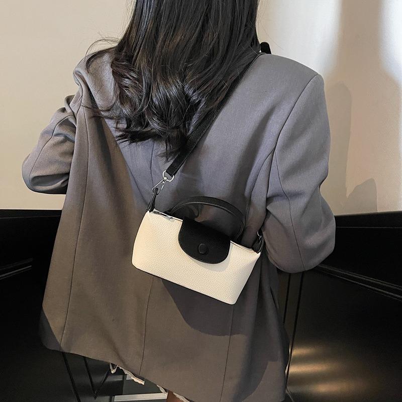 Versatile Contrasting Color Small Bag Women's New Fashion Hand-carried Dumpling Bag Spring and Summer Popular Shoulder Messenger Bag