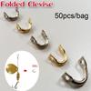 50pcs Easy-Spin Folded Clevises U-Shaped Spinner Easy Spin Brass DIY Fishing Lures Bait Rotating Accessories