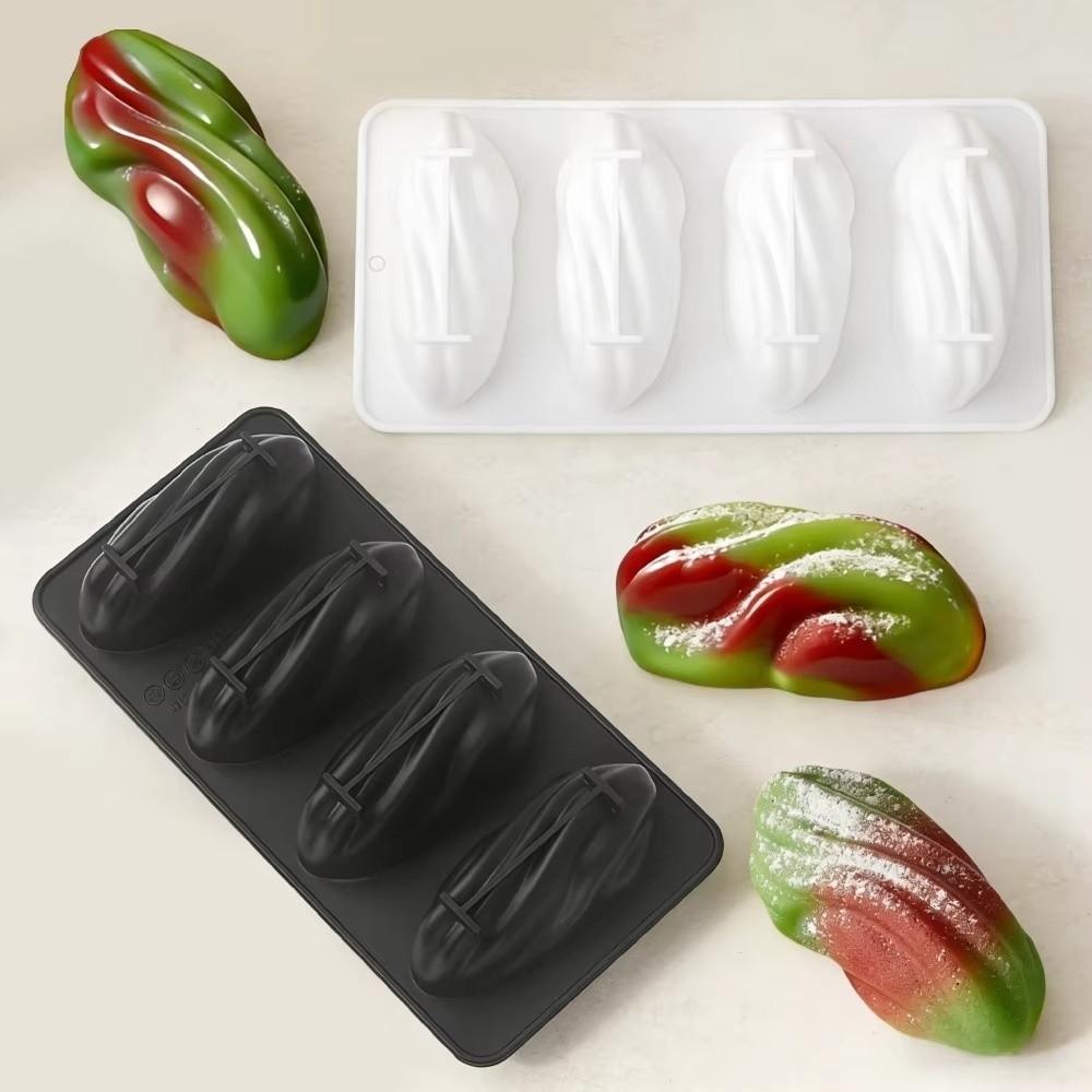 Форма для шоколада с 4 ячейками "Фисташки" Форма для кофейных зерен 3D-форма имитирующая мякоть дуриана Форма для муссового торта