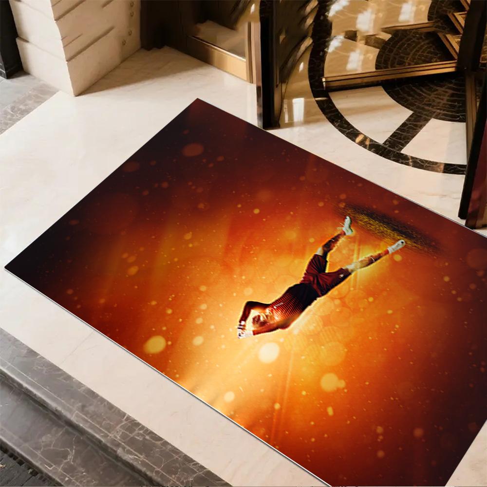 Soccer Player Action Area Rug Perfect for Entryway Hallway Foyer Study room Anti-slip Rug Decorate Offices Spiritual Gift