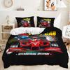 Трехсекционный пододеяльник с изображением гоночного внедорожника, комплект постельного белья из двух частей для мальчиков