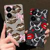 Крутой чехол с принтом губ для Xiaomi 13T Pro Redmi Note 15 Pro 4G Redmi Note 14 13 Pro+ 5G Силиконовый чехол с текстурой кожи