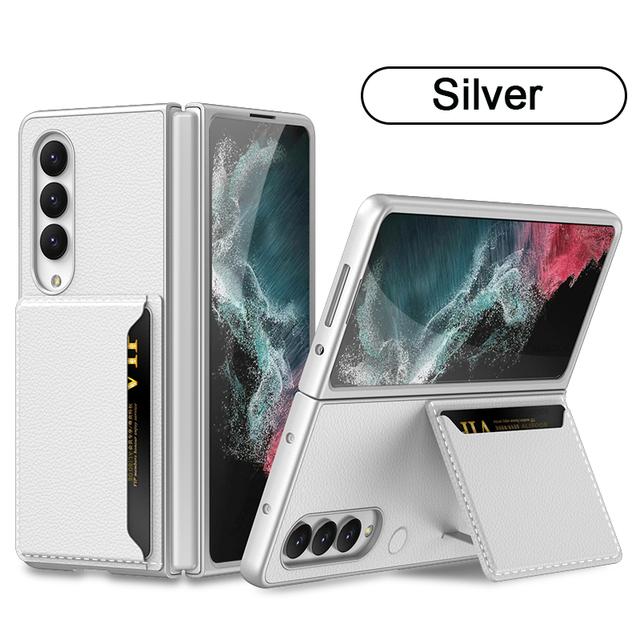 Чехол для Samsung Galaxy Z Fold 4 5g, ультратонкий кожаный чехол с гнездом для карт, пластиковый чехол, чехол для Samsung Z Fold 4 Fold4