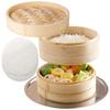 Get Started Right Away with This First-time Bamboo Steamer Set! Includes a 21cm, 2-tier atRise Bamboo Steamer with Adjustable Wheels, a Steaming Plate