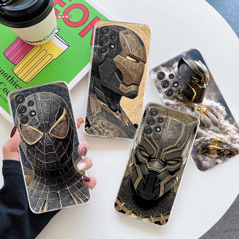 Чехол Spider Iron Man Black Panter Marvel Прозрачный для Samsung Galaxy A57 A37 A56 A36 A55 A54 A35 A26 A07 A17 A16 A06 A36 A15