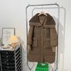 Стеганая одежда Женская Зимняя Длинная Стильная Стеганая Одежда Выше Колена Длинная Большой Воротник Стеганая Куртка