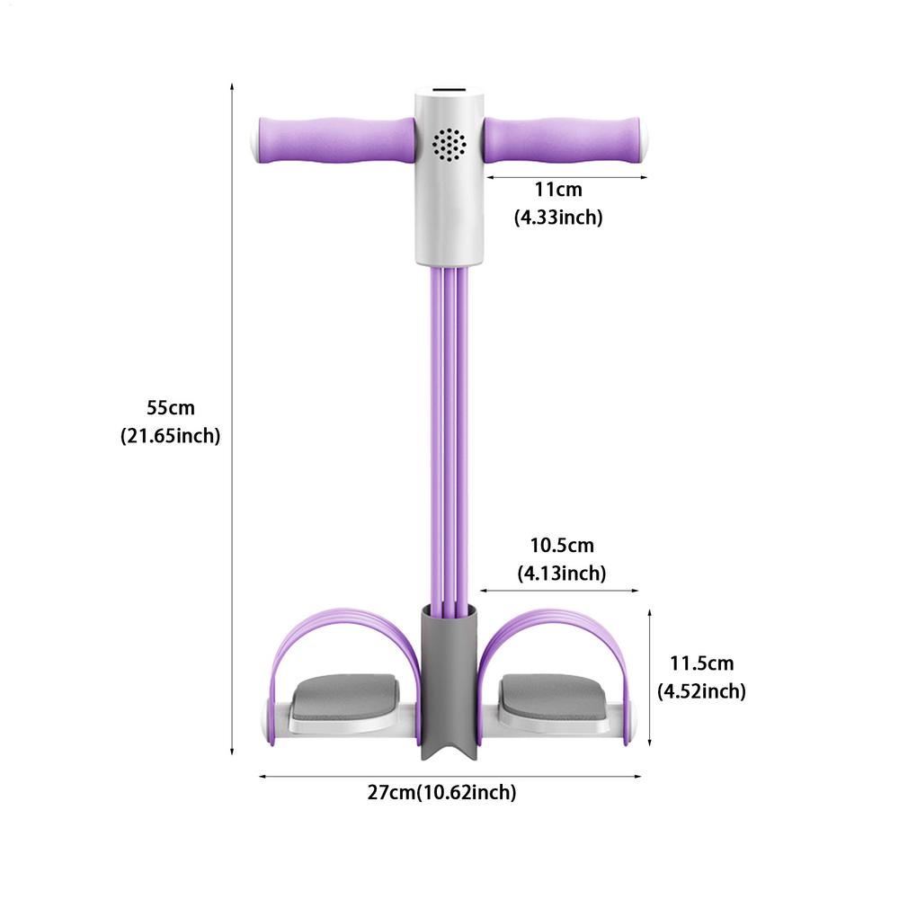 Pedal Exercise Puller 6-Tubes Resistance Band Smart Sit-up Machine Abdominal Fitness Machine Spring Tension Rope Expander Puller