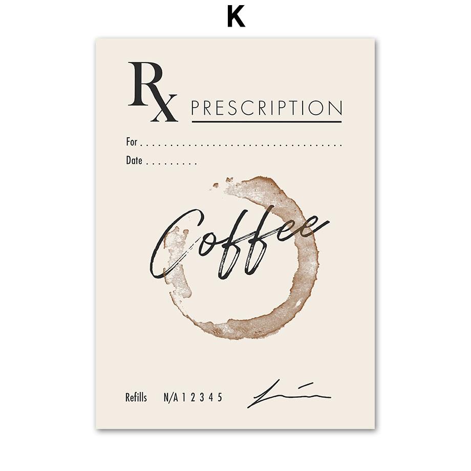 Абстрактная линия кофе Определение Coffea Arabica Wall Art Холст Картины Плакаты и принты Настенные картины Кафе-бар Кухонный декор