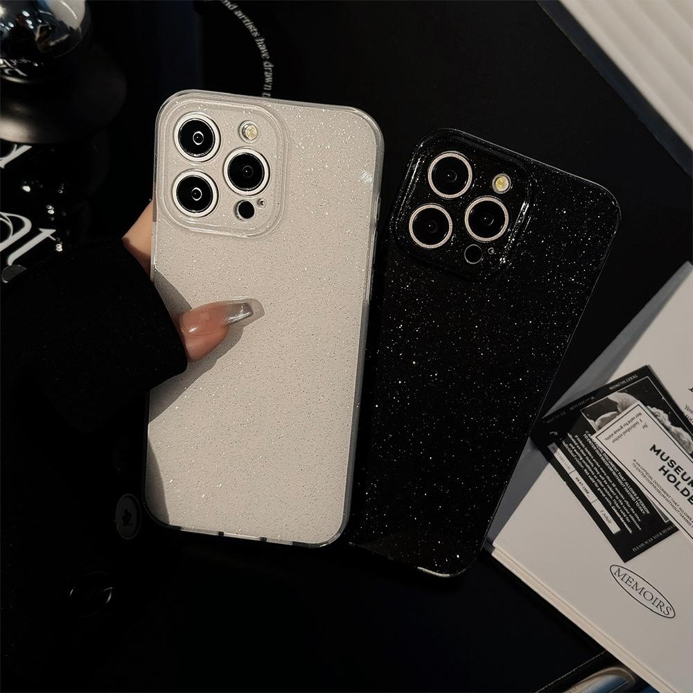 Double-layer glitter 17 iPhone 16 phone case 15pro max simple iphone13 soft 14pro full cover 11 compatible