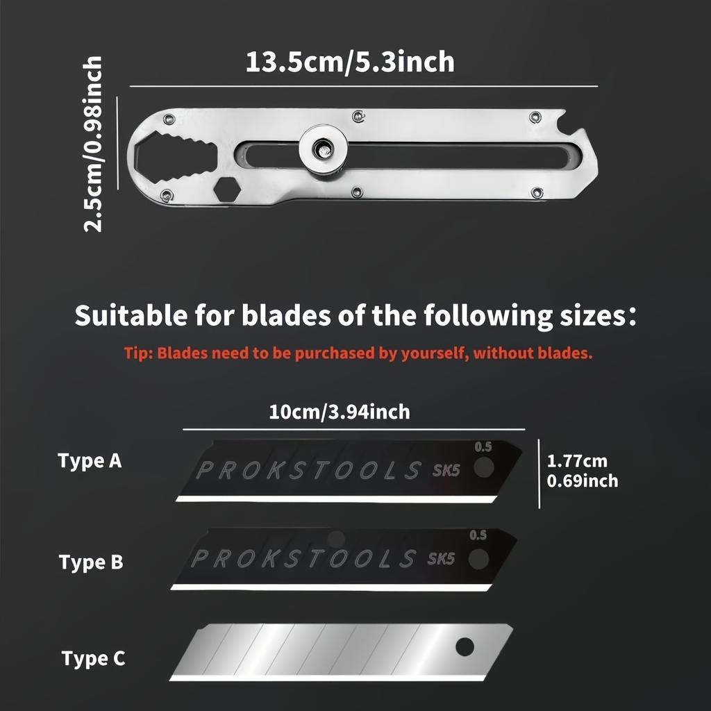 Durable Craftsmanship, Heavy-Duty Stainless Steel Utility Knife Handle, Non-Slip Grip, Foldable Art Knife Holder, Ideal for Wallpaper Cutting