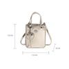 Trend Korean Pu Leather Shoulder Bag Silver High Quality Crossbody Bags Mini Small Square Bag for Women Lady