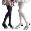 Женские Элегантные Ажурные Однотонные Колготки Чулки Японский Стиль Винтажный Цветочный Жаккардовый Сетчатый Трикотаж Леггинсы