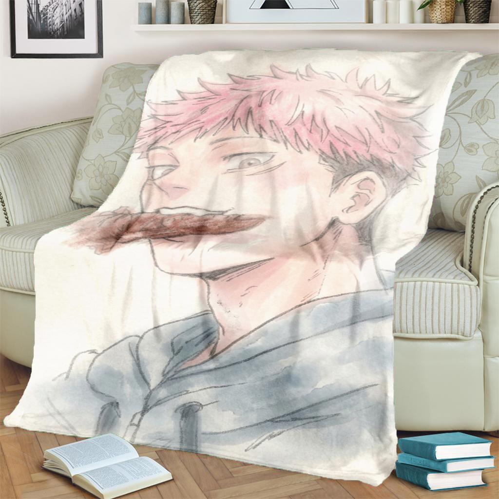 Jujutsu Kaisen Blanket Soft Warm Flannel Print for Bedrooms, Sofas, Beds, Chairs, Picnics, Travel
