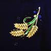 Blucome New Quality Fashion Enamel Pins Wheat Shape for Women Men Suit Coat Hijiab Pins