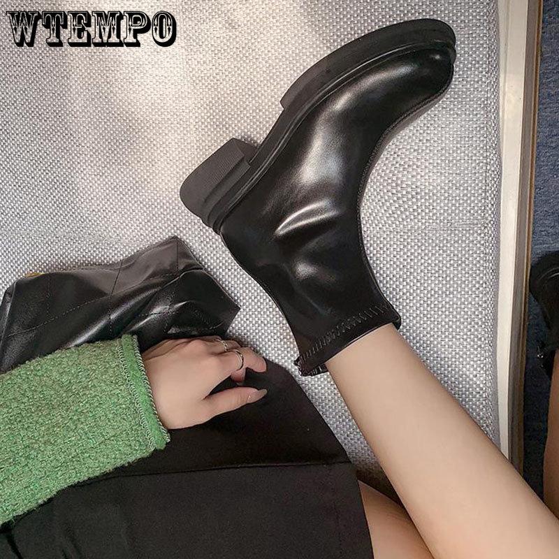 Женские короткие кожаные ботинки из мягкой кожи Коричневые ботинки в британском стиле в стиле ретро на толстой подошве с противоскользящим покрытием Простые повседневные модные модные Harajuku для поездок на работу