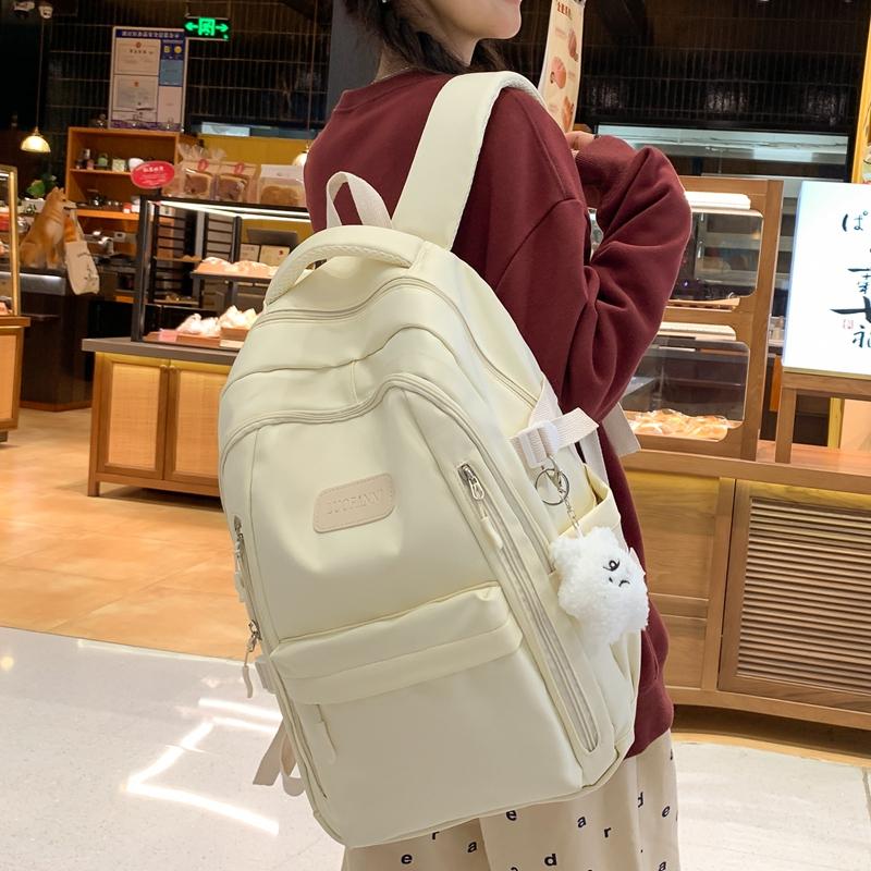 Сплошной цвет школьный рюкзак для женщин младших классов средней школы рюкзак большой емкости