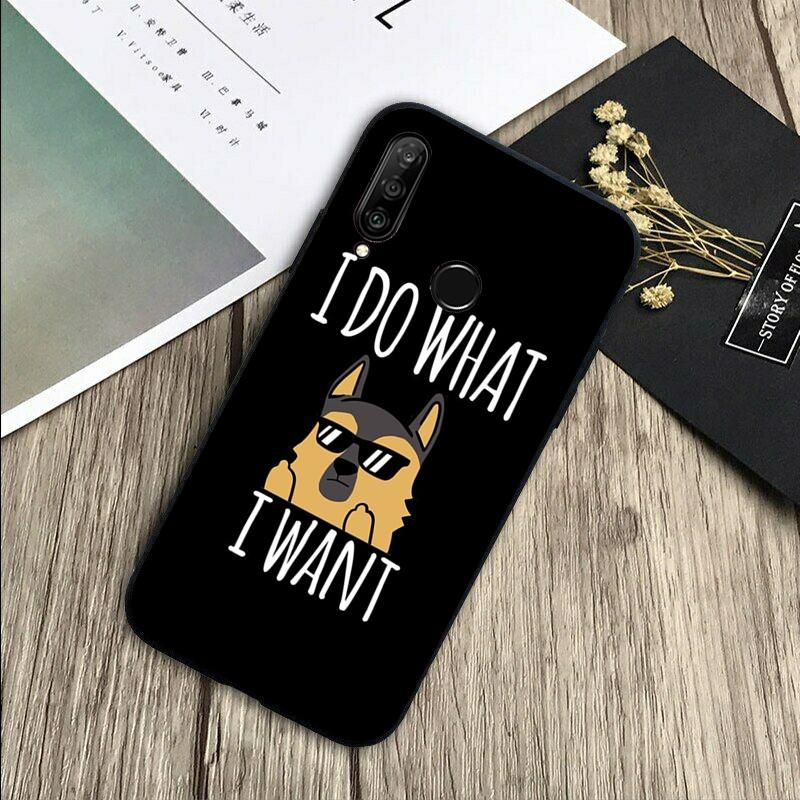 German Shepherd Dog Cartoon For Huawei Nova 11 9 10 SE Y70 Y60 Y90 Y61 Y91 Y73 Y72 12i 11i 8i P30 P40 Lite P60 Pro Case