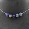 Stones and Minerals. Necklace 5 Beads Lapis Lazuli from Pakistan Quality 5A 8 Mm. Chain Necklace for Women, Men. Custom Size