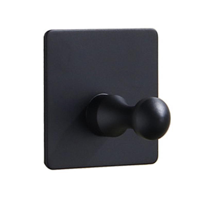 Алюминиевый сплав черный крючок для халата настенный крючок для полотенец для ванной комнаты самоклеящийся нержавеющий крючок вешалка для кухонного оборудования