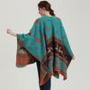 Women's Imitation Cashmere Double-Sided Shawl: European & American Fashion, Thick, Warm, with Slit Design for Spring & Autumn