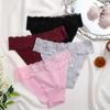 FINETOO High Waist Lace Panties for Woman Comfort Cotton Briefs Sexy Lace Edge Lingerie Breathable Underwear