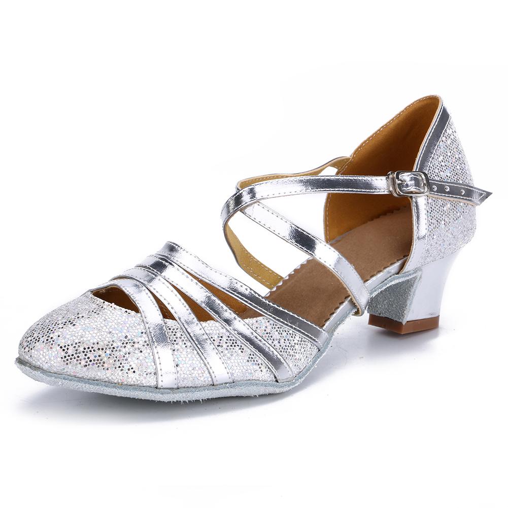 Fashion Women Latin Dance Shoes Waltz Tango Salsa Modern International Standard Dance Shoes Low Heel 4cm Soft Sole Indoor