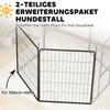 Extension Panels for Puppy Pens, Set of 2, Dog Fence Panels, Steel, Grey