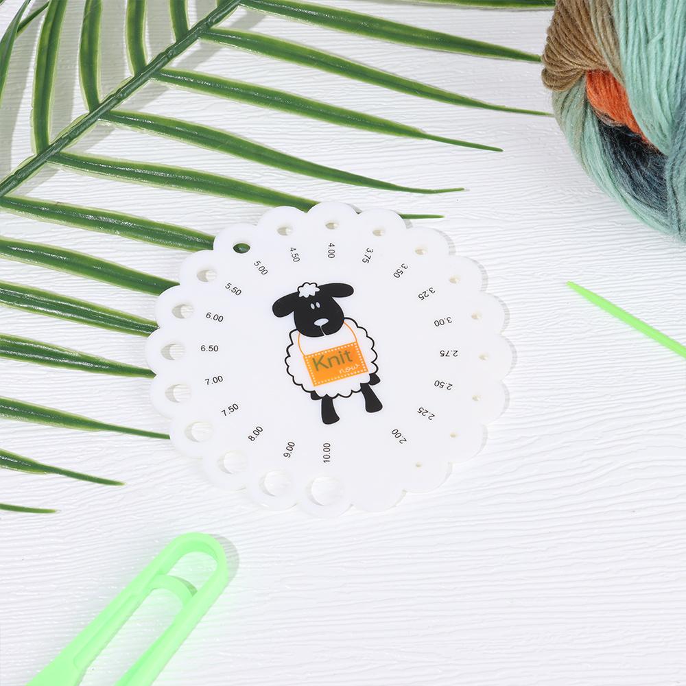 Practical Sheep Head With Cutting Head Gauge Ruler For Knitting Needles Crochet Hooks Ruler Tool