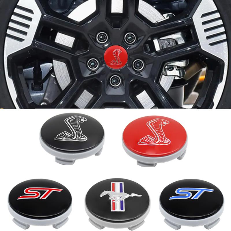AJQ1 4PCS 54mm Car Wheel Center Caps Badge Logo For Ford S MAX Ranger Focus Fiesta Mondeo Kuga Mustang Escort KA MK2 Auto Accessories